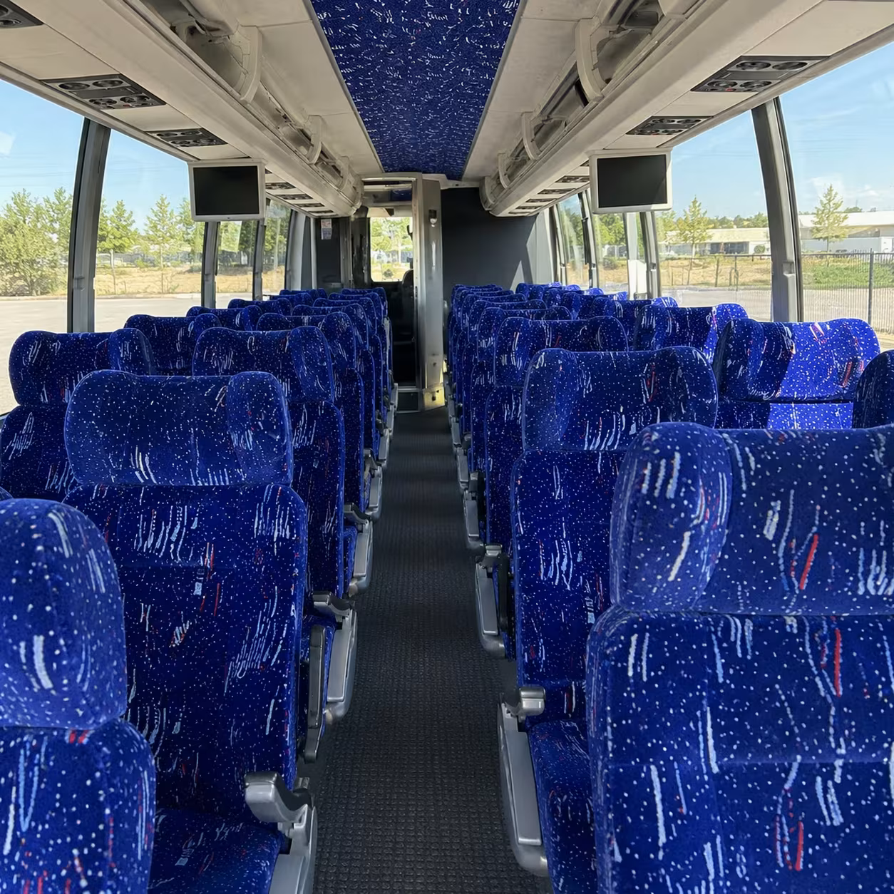 56 passenger charter bus inside