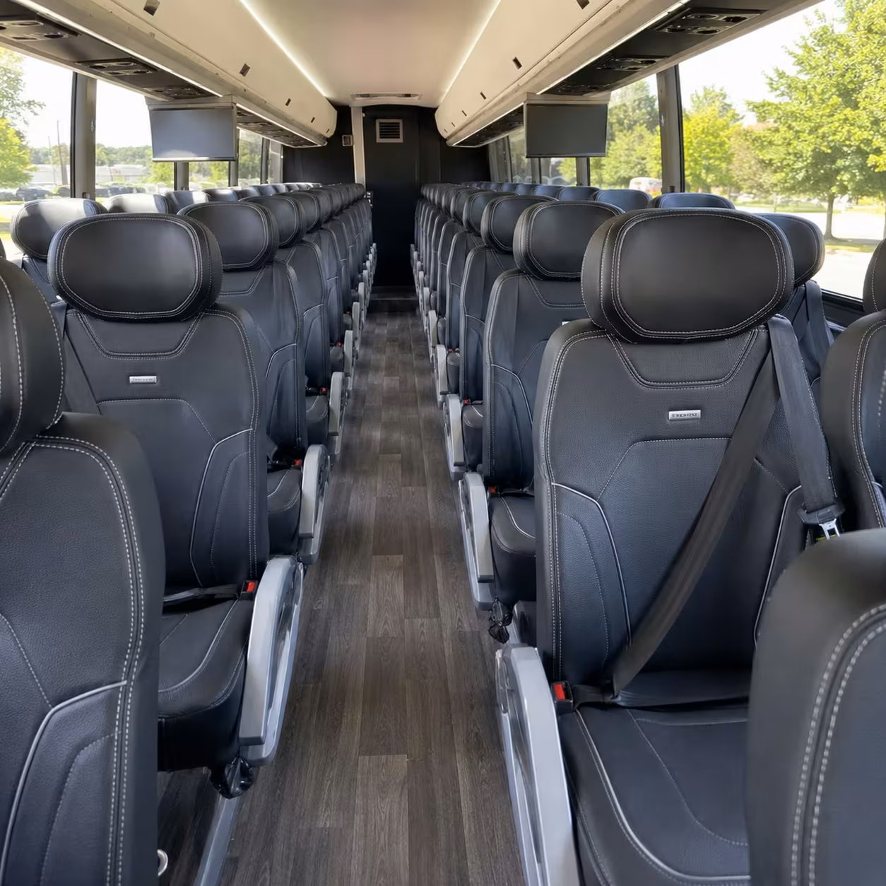 burbank charter bus rental interior